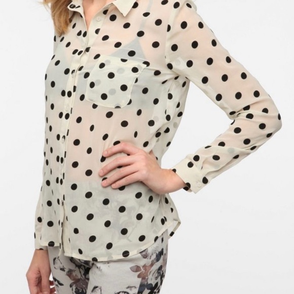 Pins and Needles Polka Dot button down shirt! - Picture 3 of 4